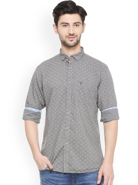 

Allen Solly Men Grey Slim Fit Printed Casual Shirt