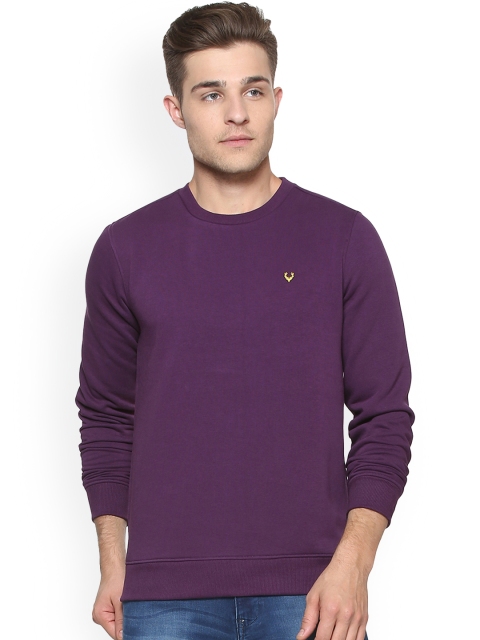 

Allen Solly Men Purple Solid Sweatshirt