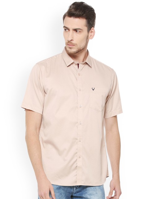 

Allen Solly Men Beige Slim Fit Solid Casual Shirt