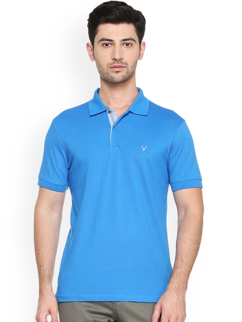 

Allen Solly Men Blue Solid Polo Collar T-shirt