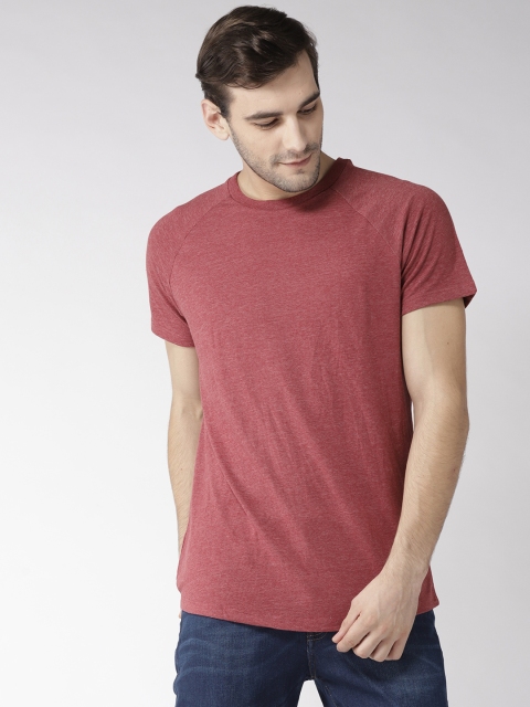 

Aeropostale Men Rust Red Solid Round Neck T-shirt