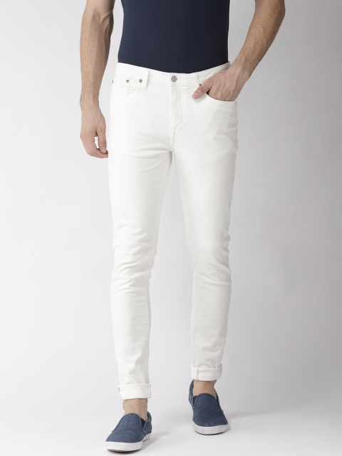 

Aeropostale Men White Super Skinny Fit Mid-Rise Low Distress Stretchable Jeans
