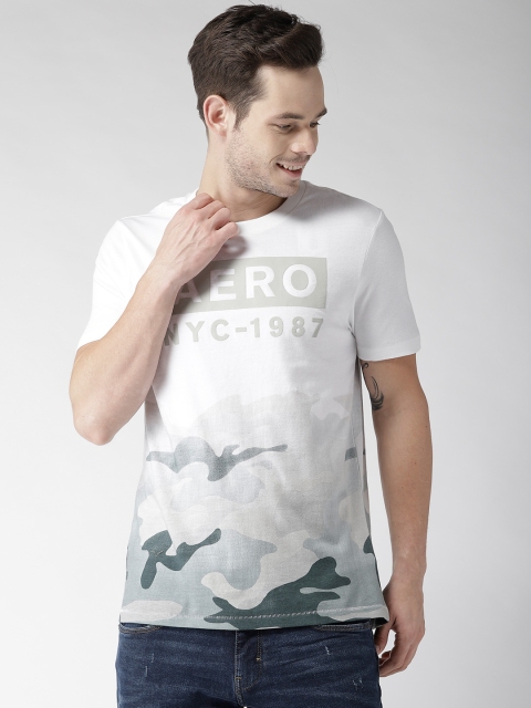 

Aeropostale Men White Printed Round Neck T-shirt