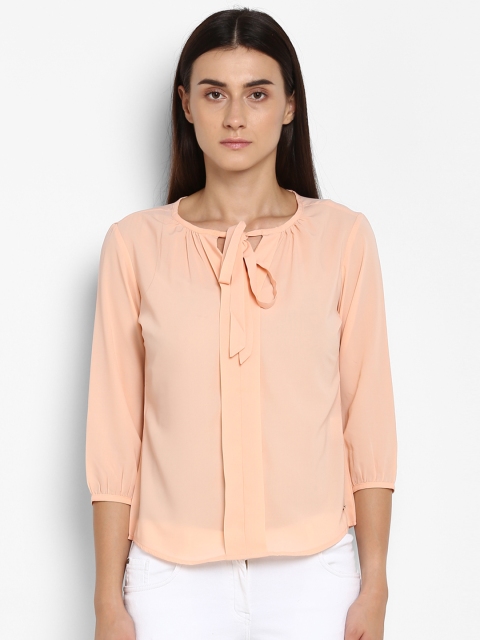 

Park Avenue Women Peach-Coloured Solid Top