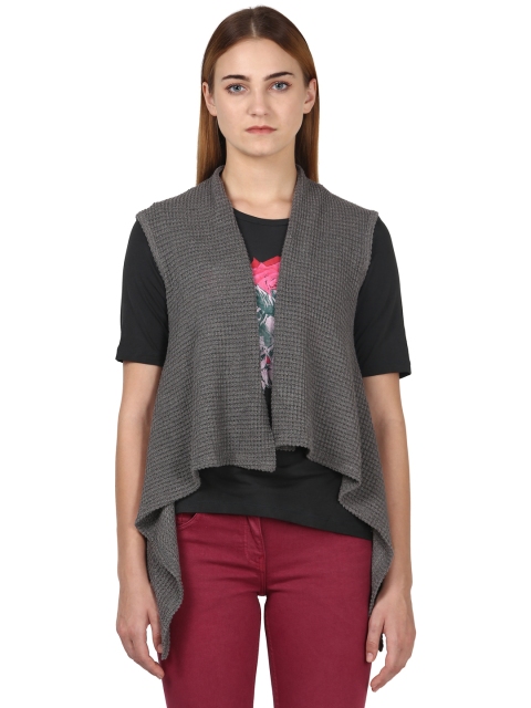 

Park Avenue Grey Self Design Open Front Shrug