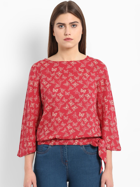 

Park Avenue Women Printed Solid Top, Red