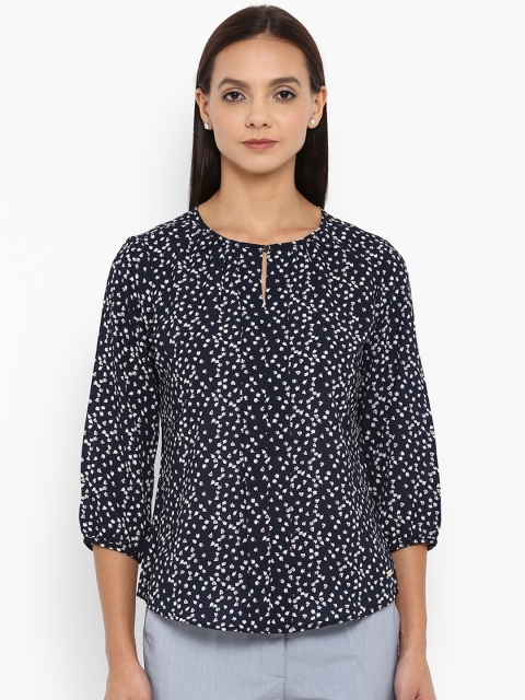 

Park Avenue Women Navy Blue Printed Top