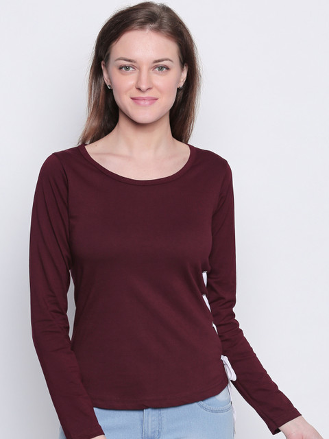 

The Dry State Women Maroon Solid Top