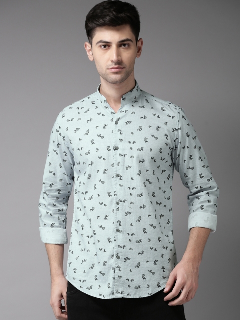 

Bene Kleed Men Blue & Grey Slim Fit Printed Casual Shirt