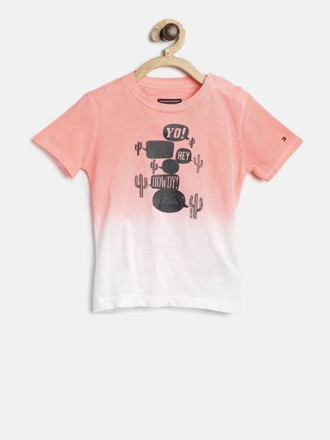 

Tommy Hilfiger Boys Neon Orange & Off-White Dyed Round Neck T-shirt