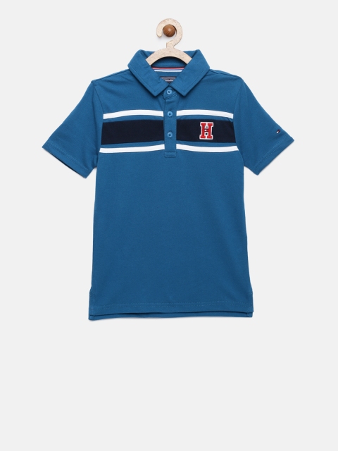 

Tommy Hilfiger Boys Blue Colourblocked Polo Collar T-shirt