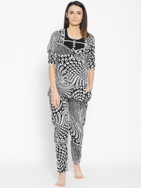 

Sweet Dreams Women Black & White Printed Night Suit 2850G7CA