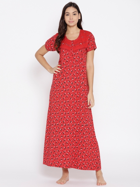 

Sweet Dreams Red Printed Maxi Nightdress