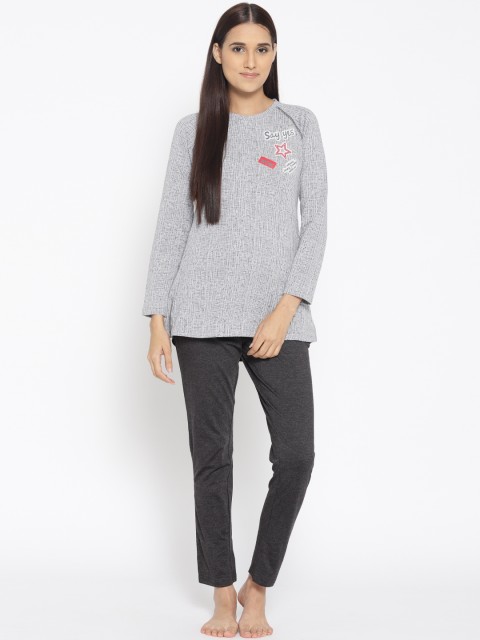 

Sweet Dreams Women Grey Melange Solid Night Suit 2273G7CA