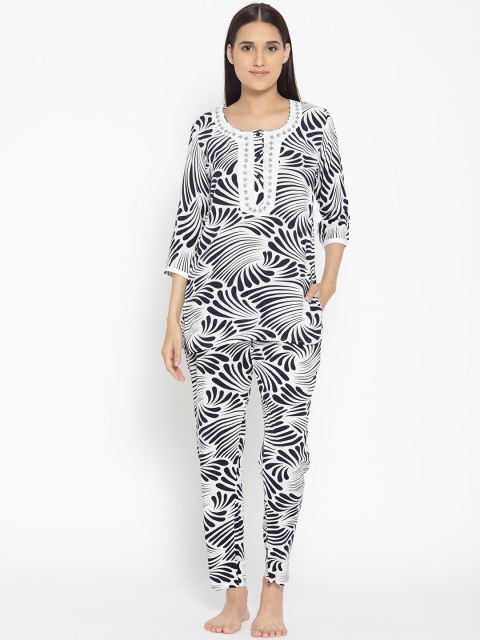 

Sweet Dreams Women Black & White Printed Night Suit 2830G7CA