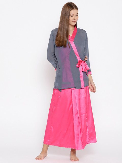 

Sweet Dreams Pink Solid Pack of 2 Nightdress