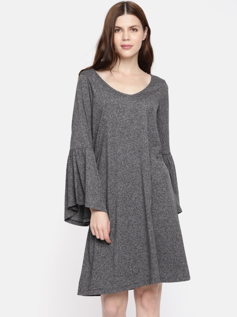 

JUNAROSE Plus Size Women Charcoal Grey Solid A-Line Dress