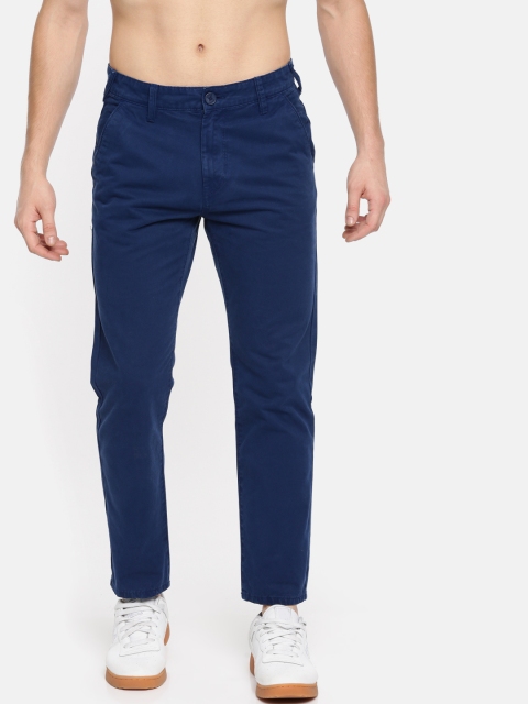 

Moda Rapido Men Blue Ankle Slim Fit Solid Regular Trousers