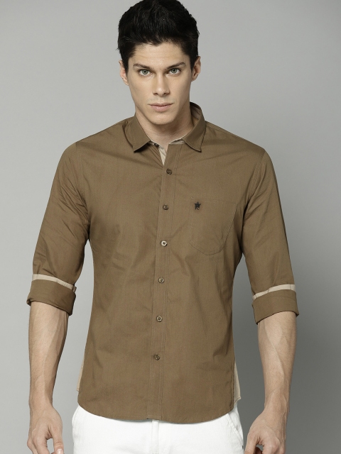 

French Connection Men Olive Green Regular Fit Solid Casual Shirt