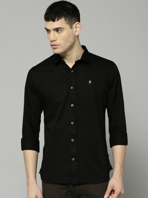 

French Connection Men Black Regular Fit Solid Casual Shirt