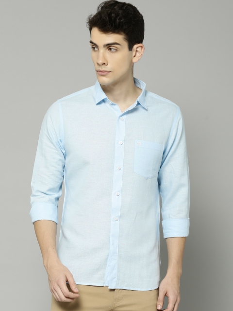 

French Connection Men Blue Regular Fit Solid Casual Shirt