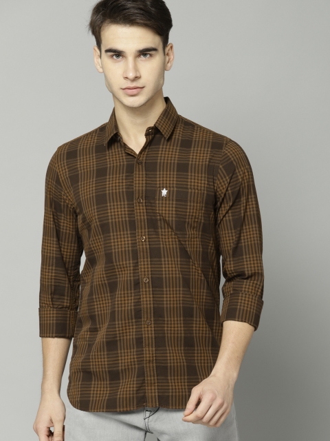 

French Connection Men Brown Regular Fit Checked Casual Shirt