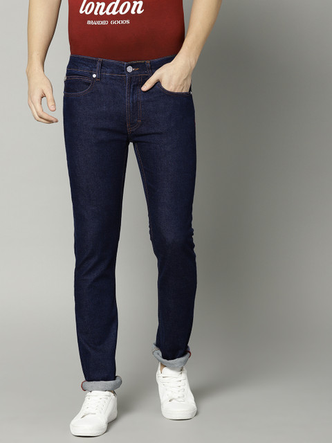 

French Connection Men Blue Slim Fit Mid-Rise Clean Look Stretchable Jeans