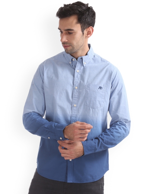 

Aeropostale Men Blue Regular Fit Faded Casual Shirt