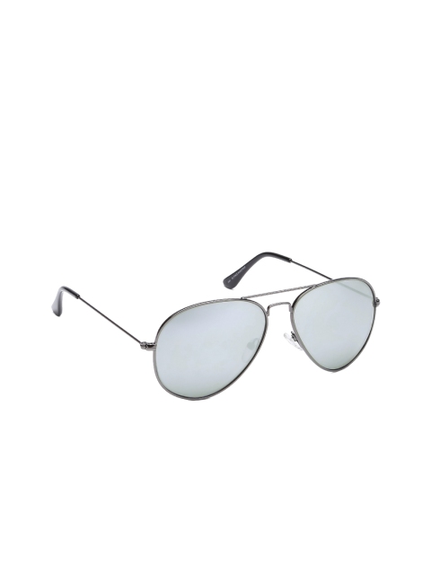 

Flying Machine Men Aviator Mirrored Sunglasses FMAE0206, Grey