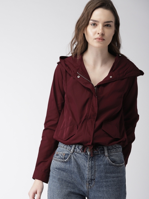 

FOREVER 21 Women Maroon Solid Tailored Jacket