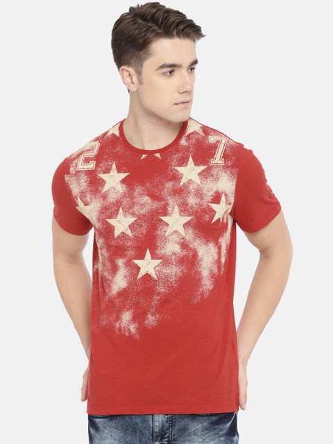 

Being Human Men Red Printed Round Neck T-shirt