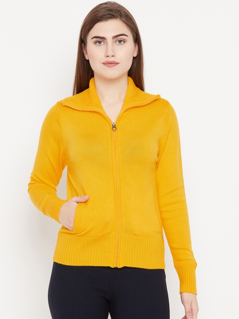 

Madame Women Yellow Solid Cardigan