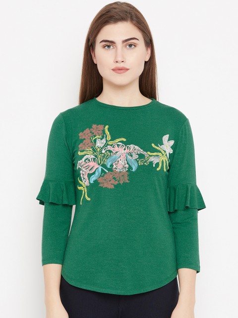 

Madame Women Green Printed Top
