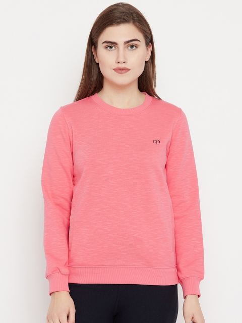 

Madame Women Pink Solid Sweatshirt