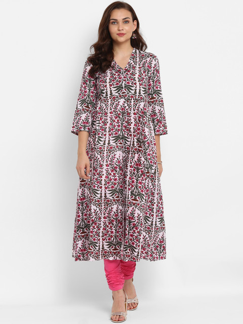 

Bhama Couture Women Multicoloured Printed A-Line Kurta, Multi