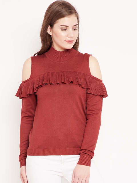 

Madame Women Brown Solid Pullover