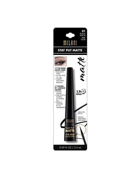 

MILANI Black Matte Stay Put 17HR Wear Liquid Eyeliner 01
