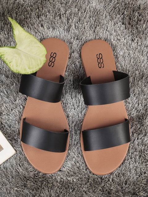 

Street Style Store Women Black Solid Open Toe Flats