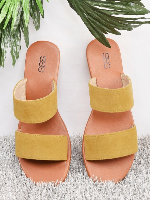 

Street Style Store Women Mustard Yellow Solid Open Toe Flats