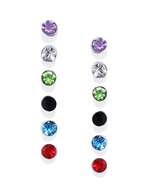 

OOMPH Set of 6 Silver-Plated Handcrafted Circular Studs