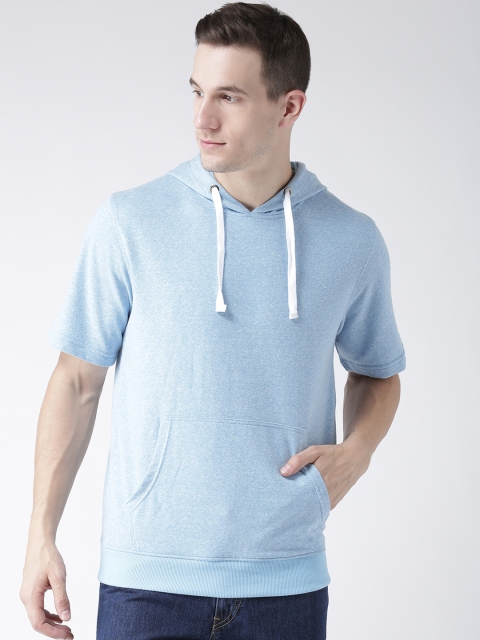 

Club York Men Blue Solid Hooded Sweatshirt
