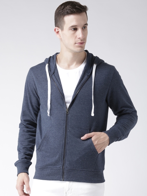 

Club York Men Navy Blue Solid Hooded Sweatshirt