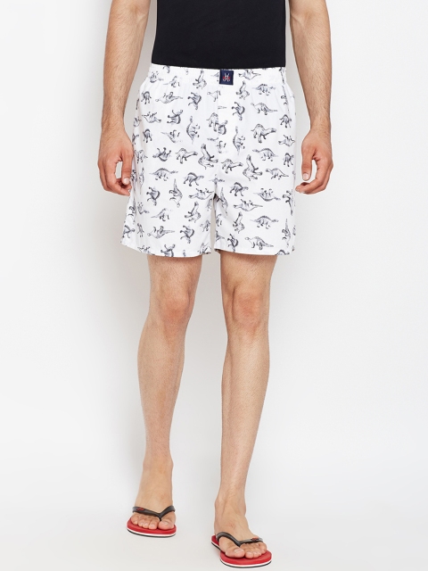 

Crimsoune Club Men White & Grey Printed Boxers BX4064-1