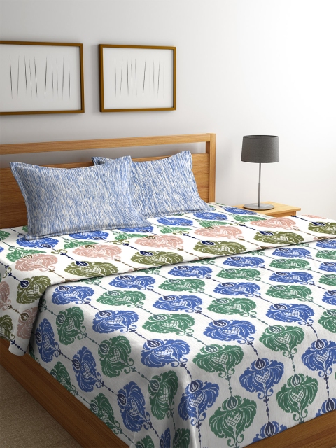 

CORE Designed by SPACES Blue & Green Ethnic Print Bedding Set