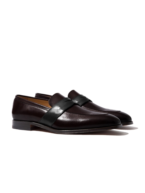 

Rapawalk Burgundy & Black Handcrafted Wide Width Leather Slipons