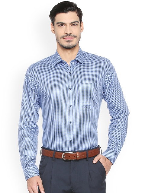 

Van Heusen Men Blue & White Slim Fit Checked Formal Shirt