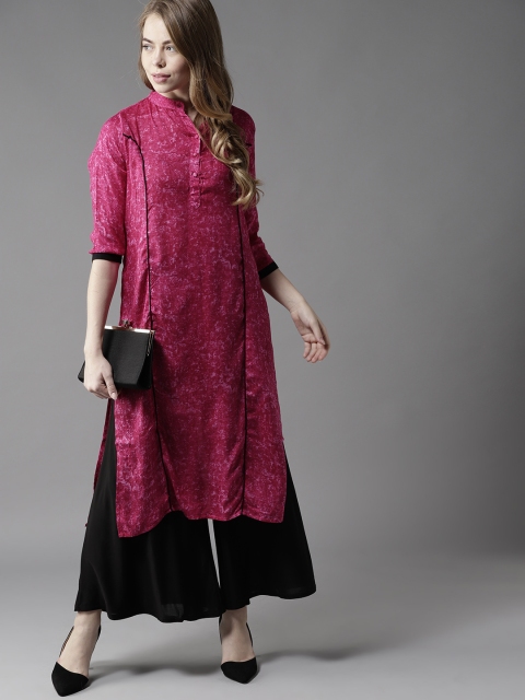 

HERE&NOW Women Magenta Dyed Straight Kurta