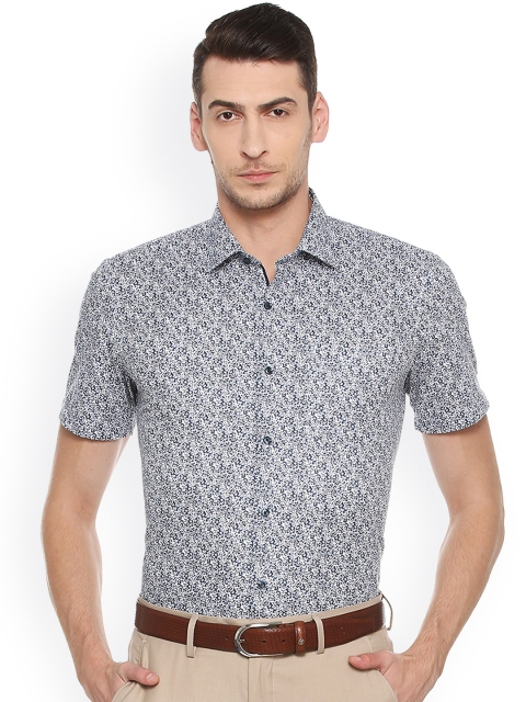 

Peter England Men Blue Slim Fit Printed Casual Shirt