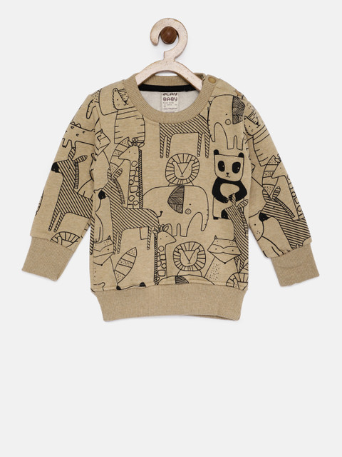

Little Kangaroos Boys Khaki Printed Sweatshirt