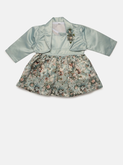 

Little Kangaroos Girls Green Printed A-Line Dress